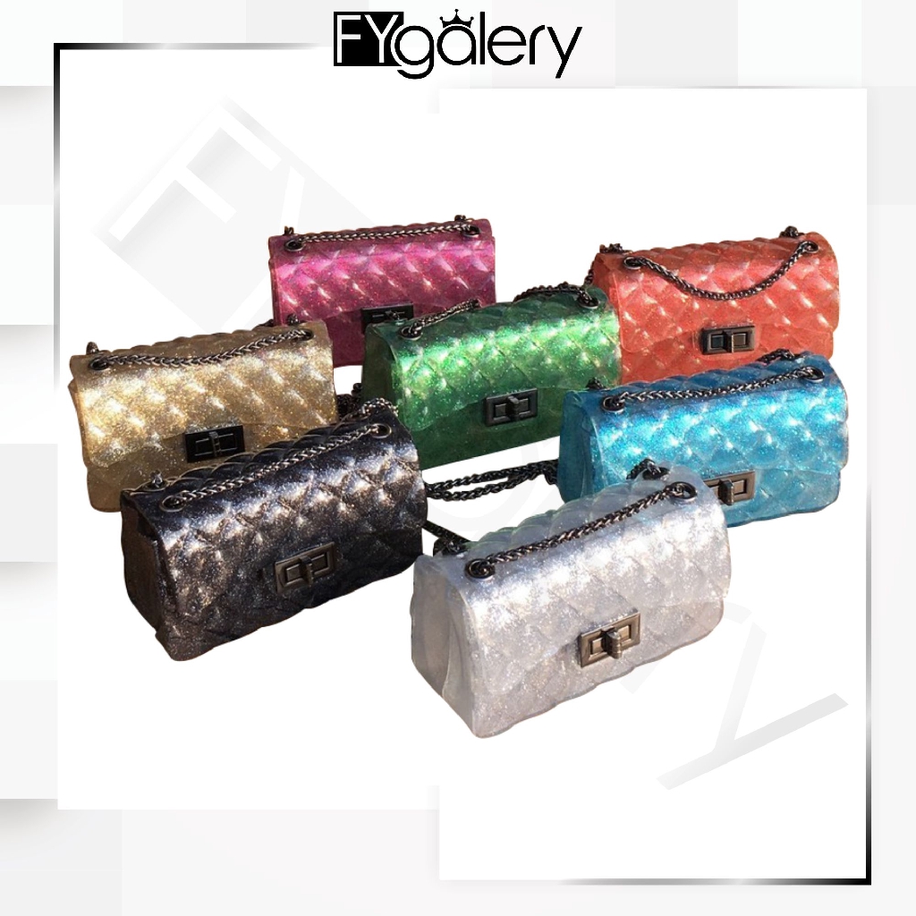 FYG 1080 KECIL TAS  JELLY  GLITTER TRANSPARAN TAS  JELLY  