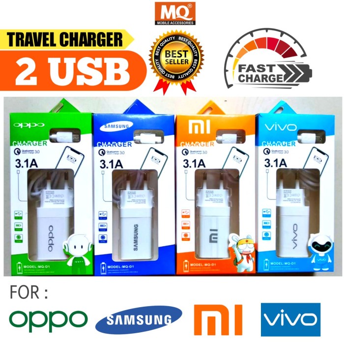 SB CHARGER / CASAN BRANDED 2 USB TC04 VOOC MICRO USB FOR ANDROID