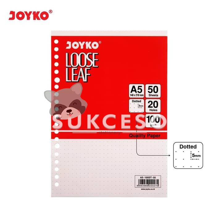 

Joyko Loose Leaf A5 (Blank, Grid & Dotted) 50 Sheets/Lembar / Kertas Isi Ulang Binder