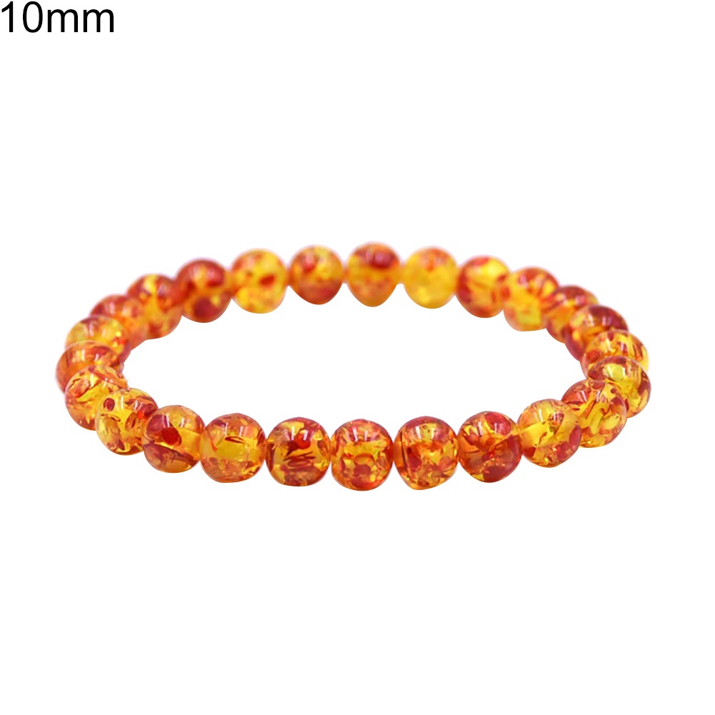 Hu Hu Hu Hu Hu Alat Bantu Pasang Kacamata♡ Gelang Manik-Manik Batu Amber Buatan Ukuran 8mm / 10mm Untuk Pria Dan Wanita