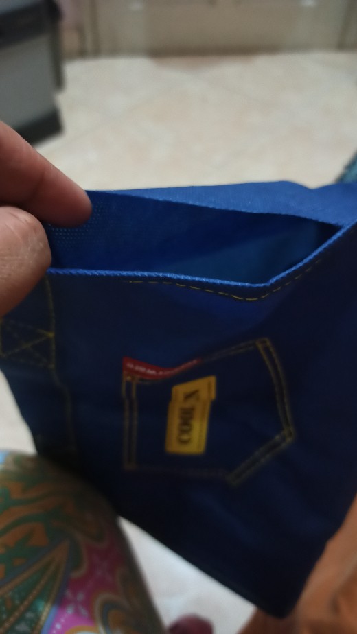 Termurah Tas Bekal Motif Jeans Biru Original