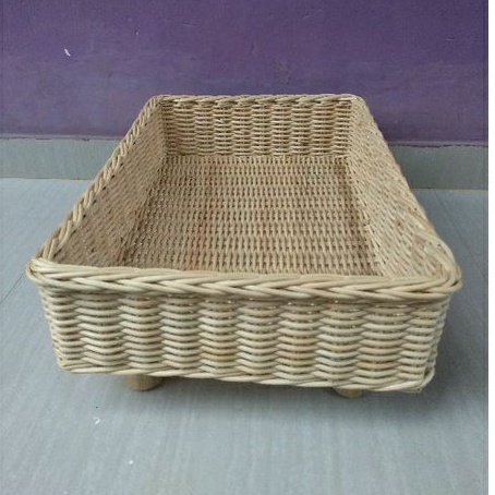 keranjang rotan nampan hampers/parcel/hantaran penyimpanan barang 50x35x10 cm