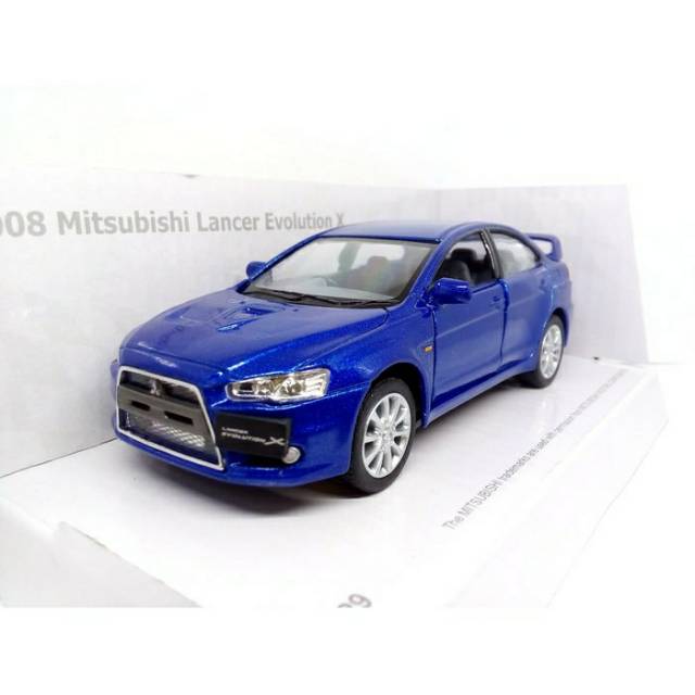 Diecast Kinsmart Miniatur Mobil Mitsubishi Lancer Evolution X Biru
