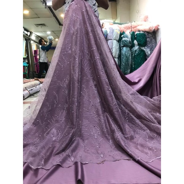 Kain Tile Akar mutiara /Bahan Seragaman Bridesmaid /Baju / Nikah /Baju Wisudah / Baju seragaman