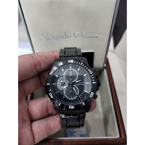 Jam tangan alexandre christie ac6473 man black 6473 original garansi resmi