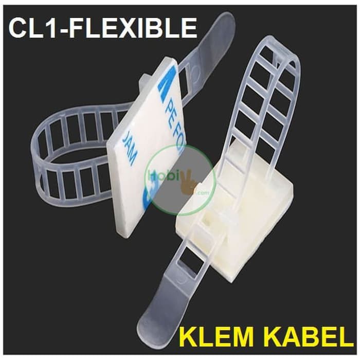 [DEV-9029] CL1 Flexible Cable Tie Holder Wire Clamp Kabel Klem Clip Pengikat Rapi
