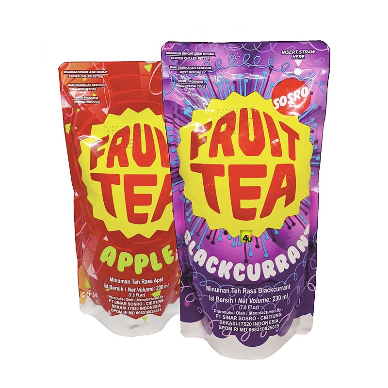 

Sosro FRUIT TEA - Minuman Teh Rasa Buah - 200 ml POUCH PLASTIK