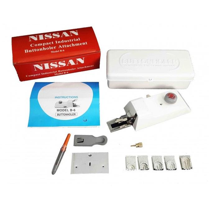 /////] B-6 NISSAN alat lubang kancing buttonholer mesin jahit hitam jadul