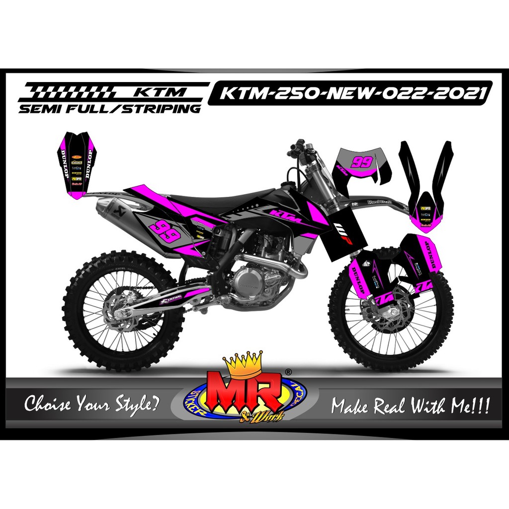 Stiker Motor Decal KTM 250 New Decal Motor Trail Grafis Custom Keren