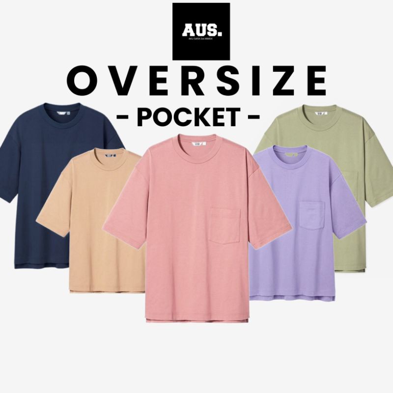 KAOS POLOS OVERSIZE POCKET(SAKU) CATTON COMBED 24S UNISEX (PRIA&WANITA)
