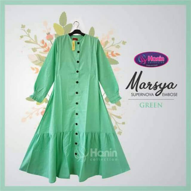 Gamis Marsya Katun Supernova Emboss Polos Kancing Depan Busui Hamil Menyusui