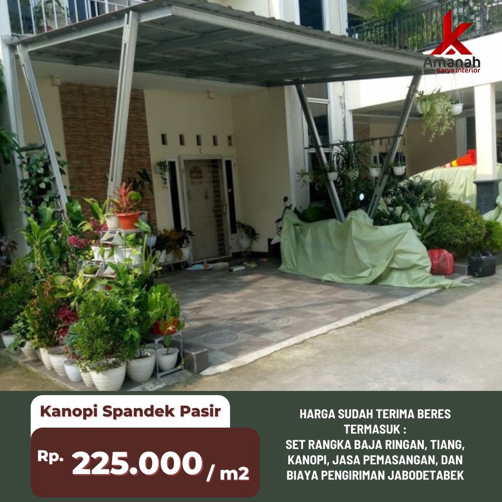 Kanopi Baja Ringan + Atap Spandek Pasir