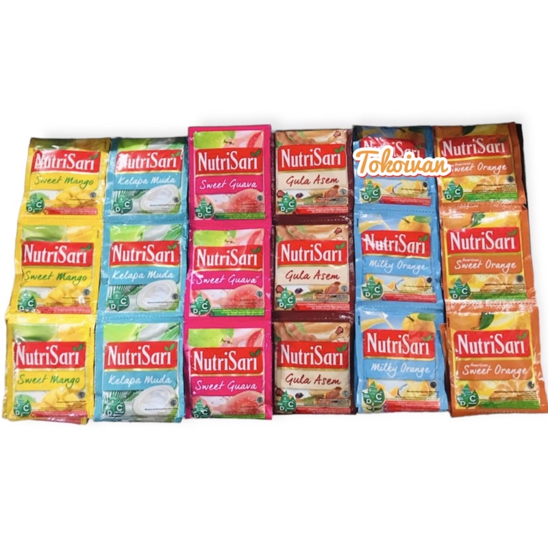 

Nutrisari Aneka Rasa 1 Renceng isi 10 Sachet