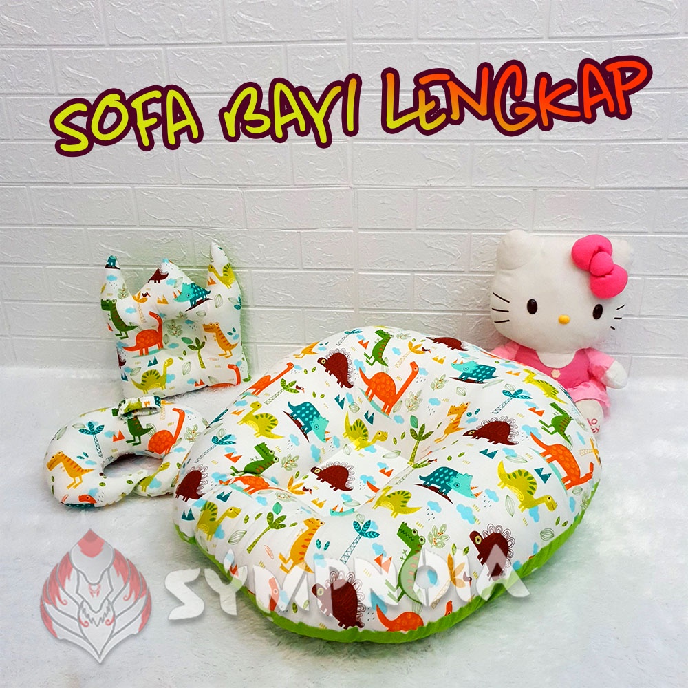 [ PAKET KOMPLIT SUPER HEMAT ] Sofa Bayi , Bantal peang &amp; bantal DOT harga kaki 5 kualitas bintang 5