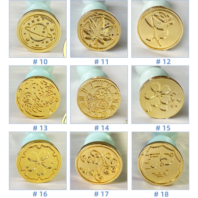 Kepala Stempel Lilin Aneka Motif Bahan Kuningan Alloy Gaya Retro