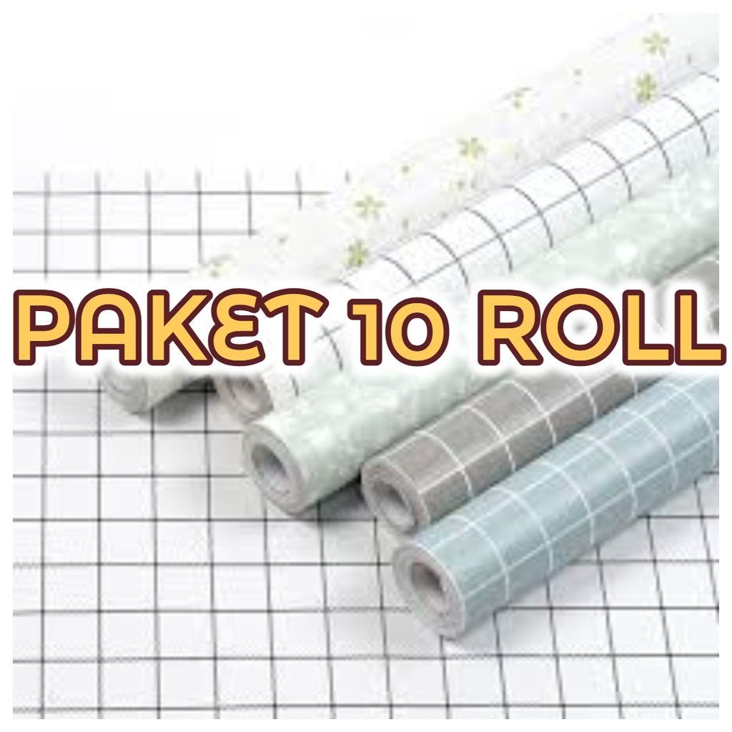 PAKET HEMAT 10 ROLL!!WALPAPER STIKER DINDING MOTIF NEW TERBARU