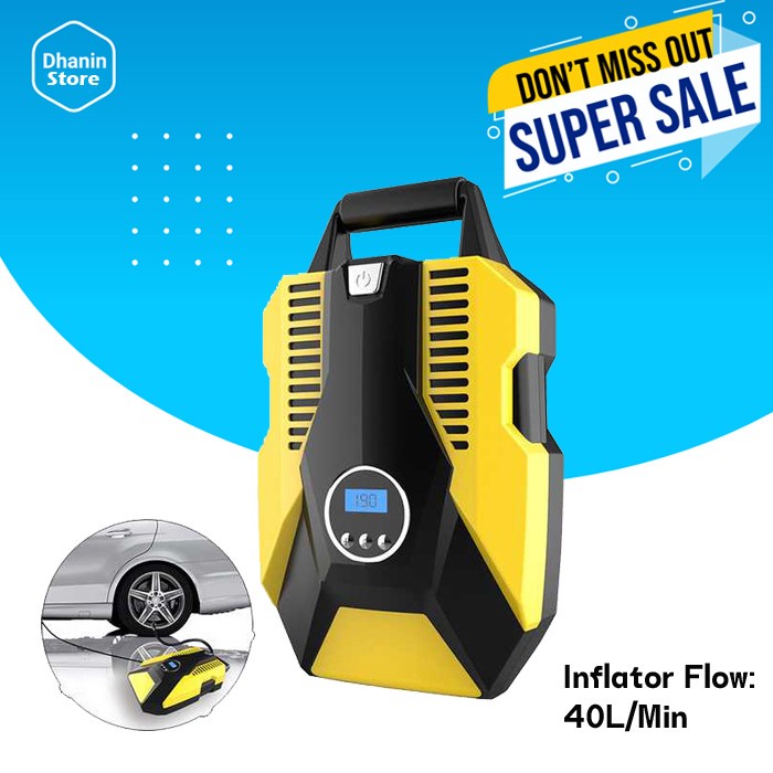 Pompa Kompa Angin Tire Inflator Ban Motor Sepeda Mobil Elektrik Listrik Mini Portable Portabel 12 Vo