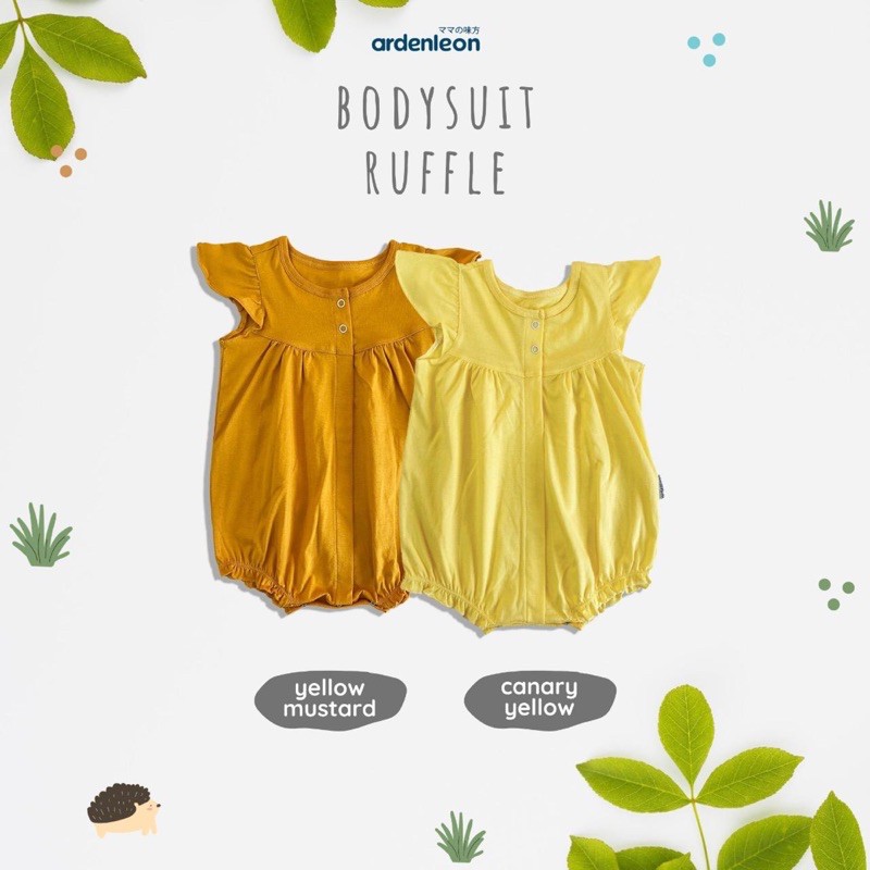 Arden Leon Bodysuit Ruffle / Jumper Bayi (1pcs/pack) Jumper Pendek