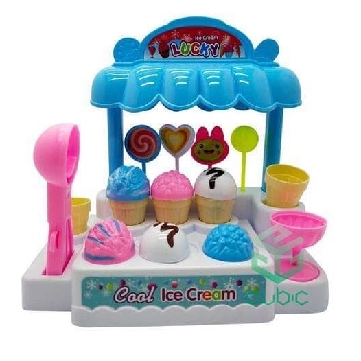 MAINAN GEROBAK ICE CREAM MINI KUDA PONI MAINAN EDUKASI ANAK gerobak es krim dorong Music Mainan COOL