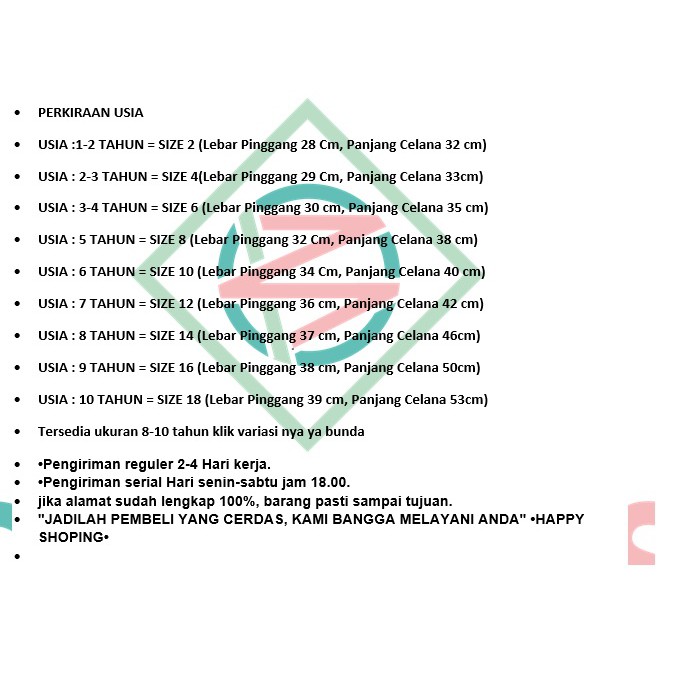 Celana Anak Cino Pendek OshBoss Usia 2 sampai 10 Tahun-5