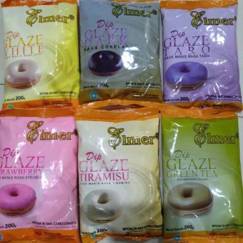 

dip glaze topping donat elmer 200gram
