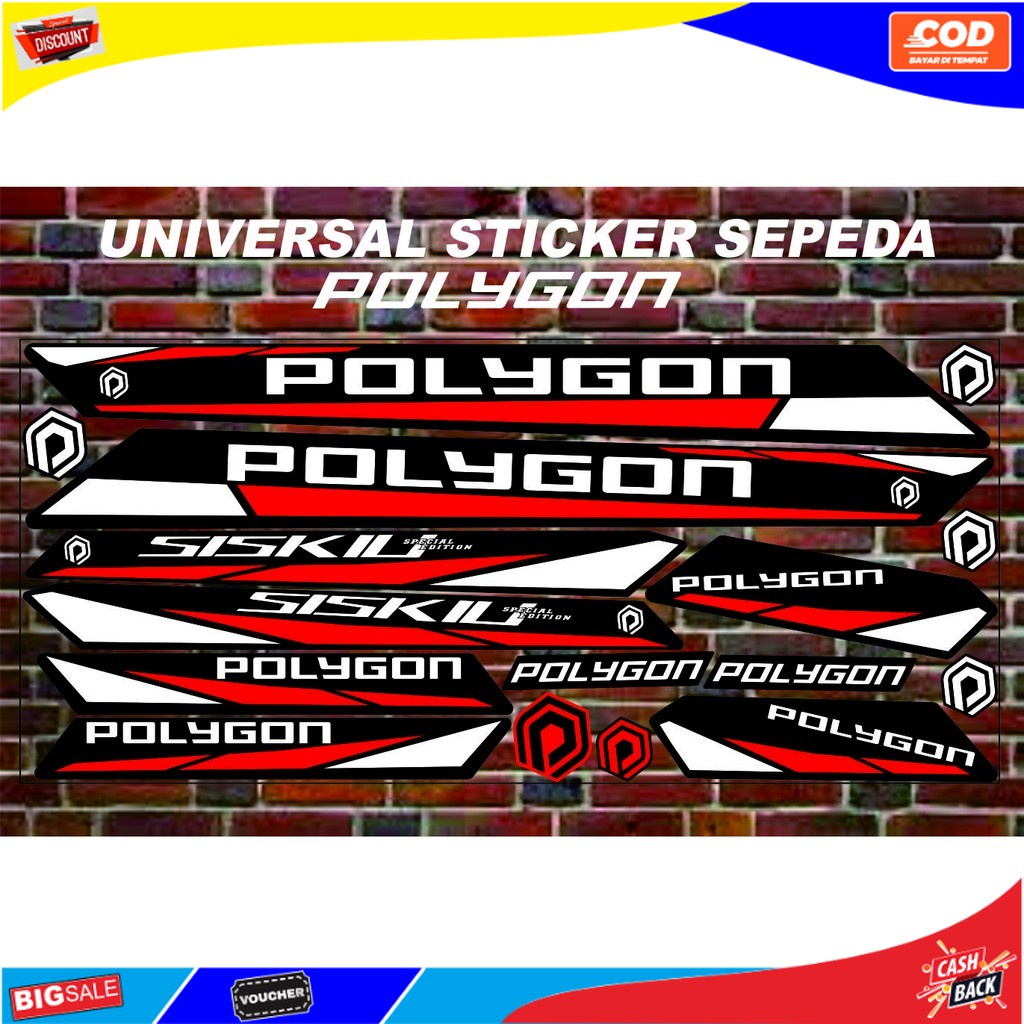 SB-DECAL STIKER SATU SET STICKER POLYGON SEPEDA STRIPING BIKE SB STIKER
