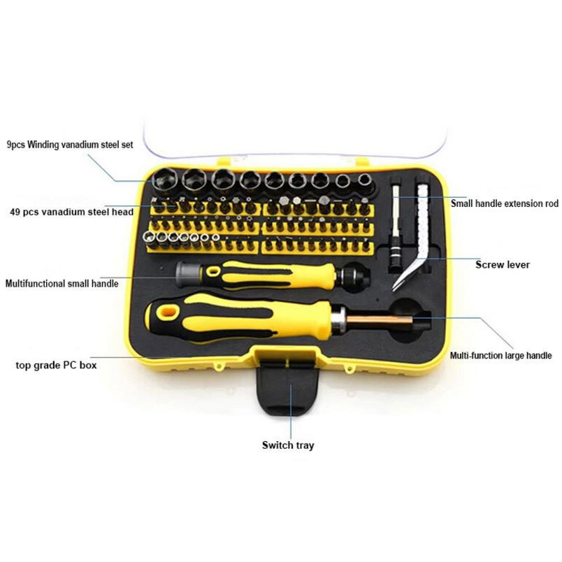 Obeng Set Reparasi 70 in 1 - Yellow