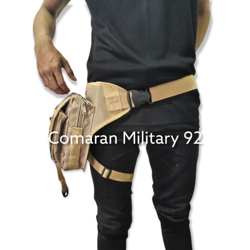TAS PINGGANG TACTICAL CREAM / TAS PAHA TACTICAL DAN TAS SELEMPANG