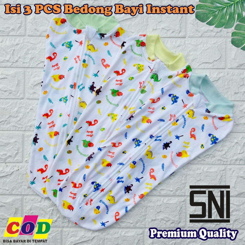 Ana baby - 3 PCS Bedong Instant Bedong Bayi Baru Lahir Kekinian Motif Lucu