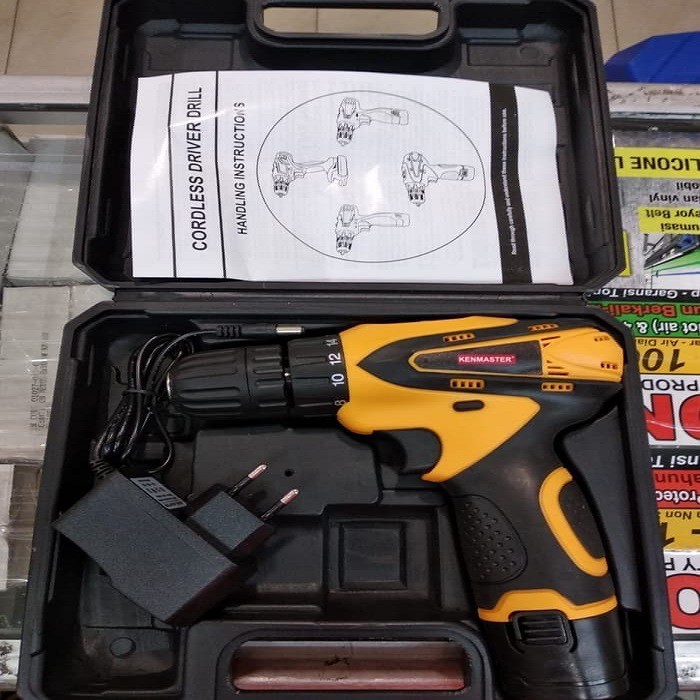 MESIN BOR BATERAI KENMASTER CORDLESS CHARGE 10MM 12V