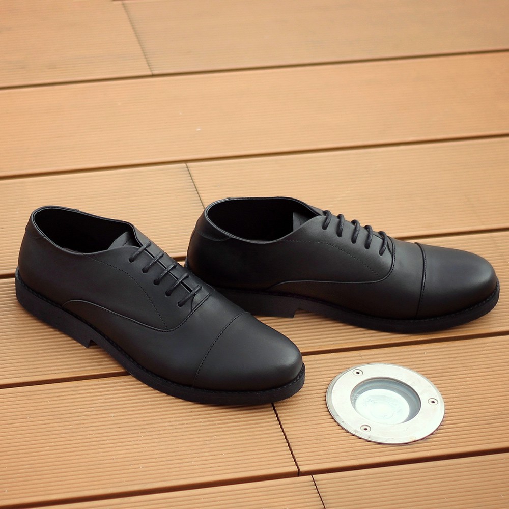 OXFORD 02 FULL BLACK (KULIT ASLI)|MNM x Kenzio| Sepatu Pantofel Pria ORIGINAL