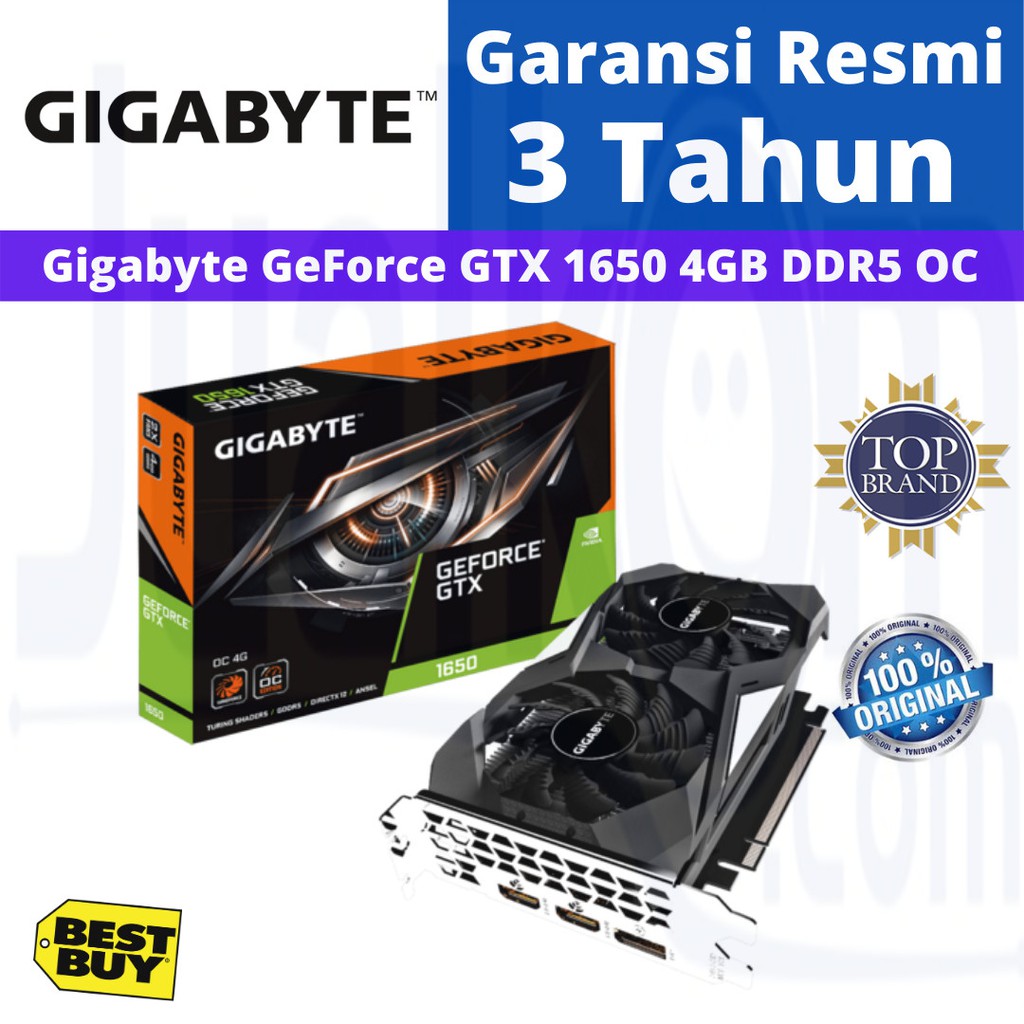 VGA Gigabyte GeForce GTX 1650 4GB DDR5 OC 128bit 2 fan