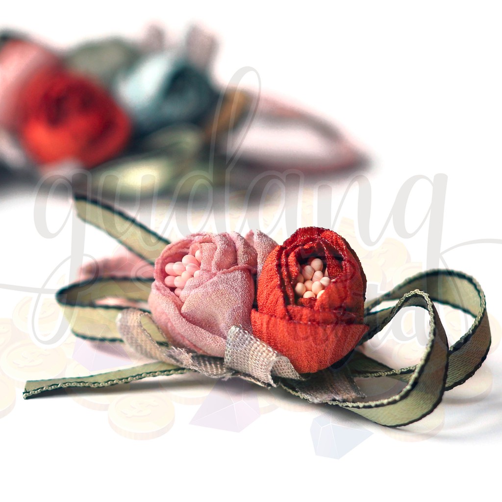 Ikat Rambut Two Flowers Karet Rambut Bunga Gelang GH 201340