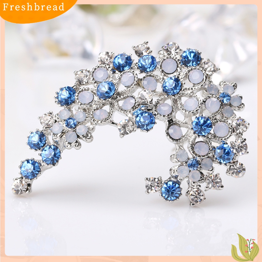 [ TERLARIS]Elegant Jewelry Flower Shiny Rhinestone Women's Scarf Brooch Pin Accessory Gift