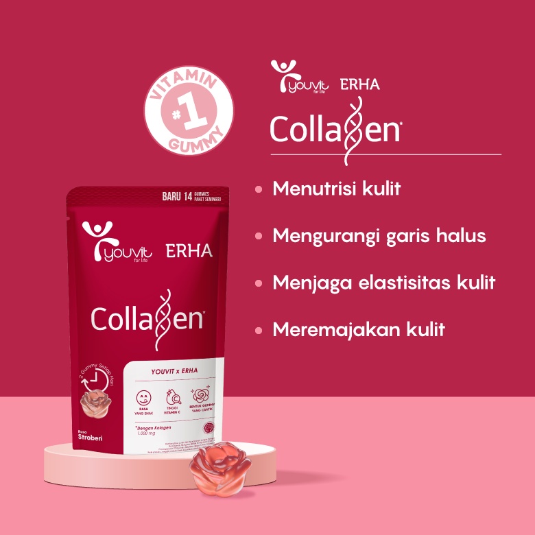 CS-YOUVIT x ERHA COLLAGEN 1000mg - Anti Aging Gummies - 14 Gummies