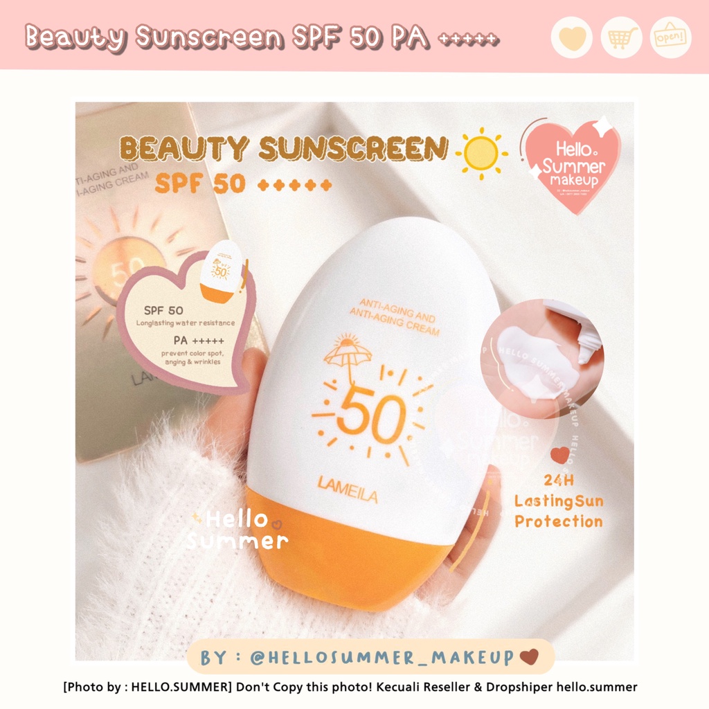 𝐒𝐔𝐍𝐒𝐂𝐑𝐄𝐄𝐍 - Lameila Beauty Sunscreen Cream SPF 50 PA+++++ UV Protection No Withecase