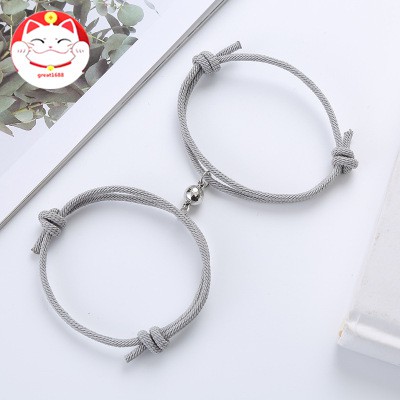 2PCS/SET GELANG COUPLE MAGNET - INFINITY BRACELET n CO uple Creative Couple Magnet Attract Bracelets Gelang magnet couple / kado aniv / kado ultah / kado persahabatan / pacar