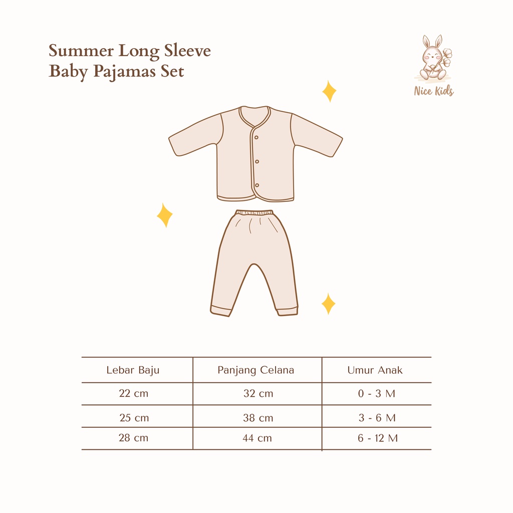 [Reject Sale] Defect Printed Baby Pajamas Set (piyama bayi)