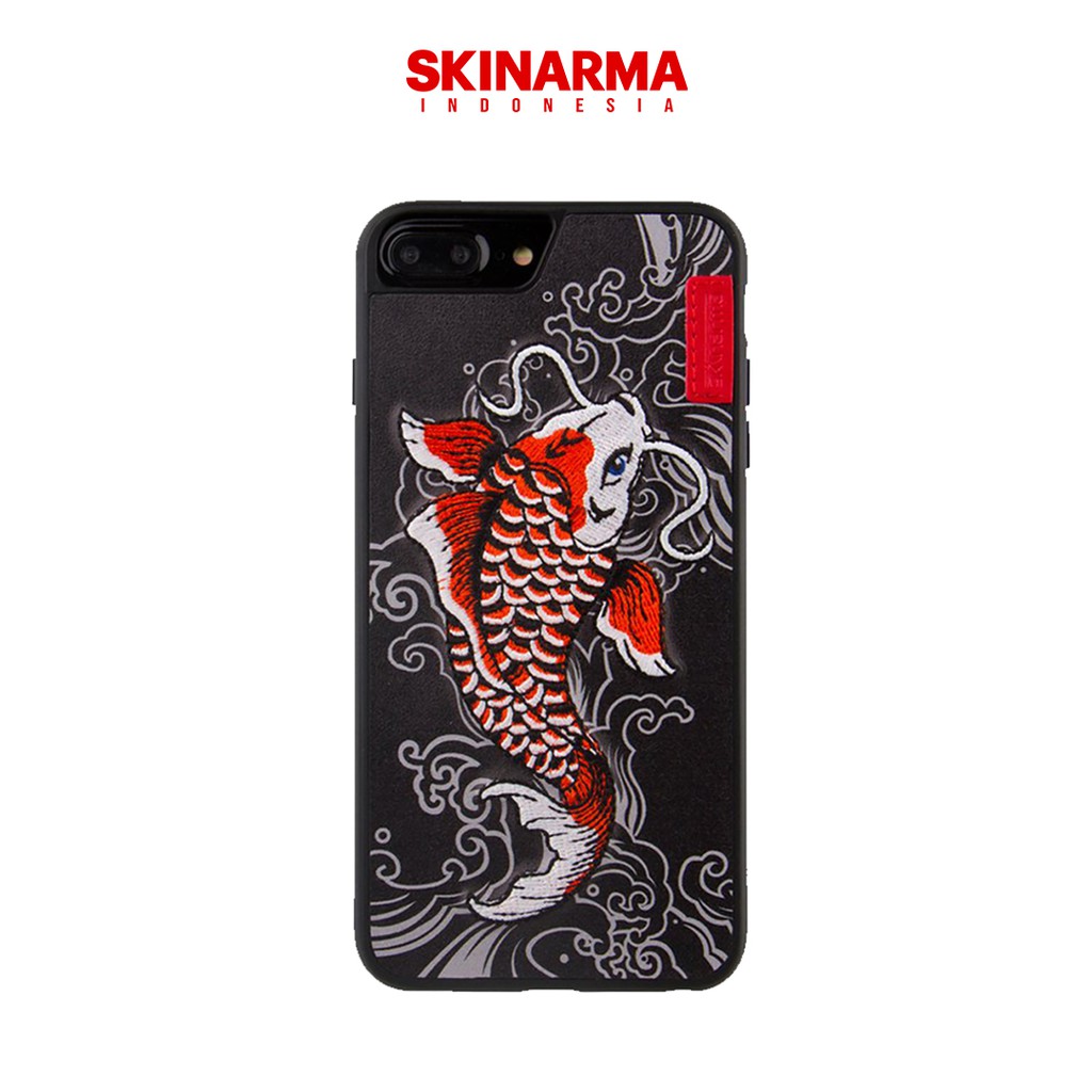 Skinarma - Showa Grey - Leather Embroidery Case / Casing Bordir Kulit iPhone 6+ / 7 plus / 8 plus