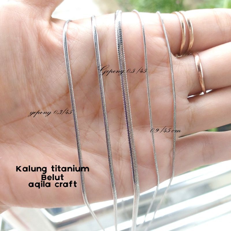 KALUNG TITANIUM 45 CM BELUT ANTI KARAT.