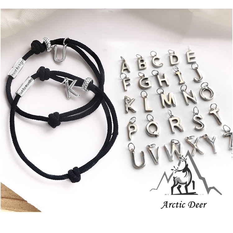 Gelang inisial Huruf /Gelang couple Sun and Moon Gelang sahabat Original Arctic Deer