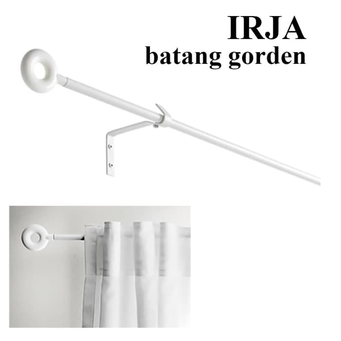 Irja Batang Rel Gorden + Endcap + Braket 140Cm Batang Tirai Rel Tirai Murah