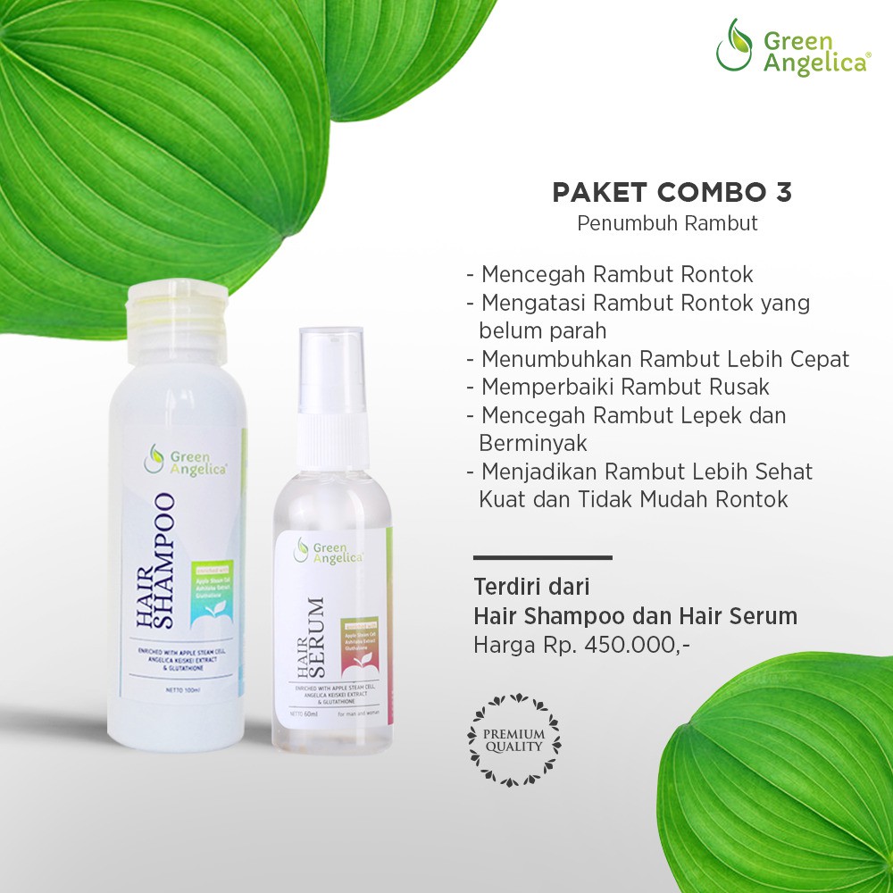 Paket Perawatan Rambut dan Menebalkan Green Angelica Combo 3