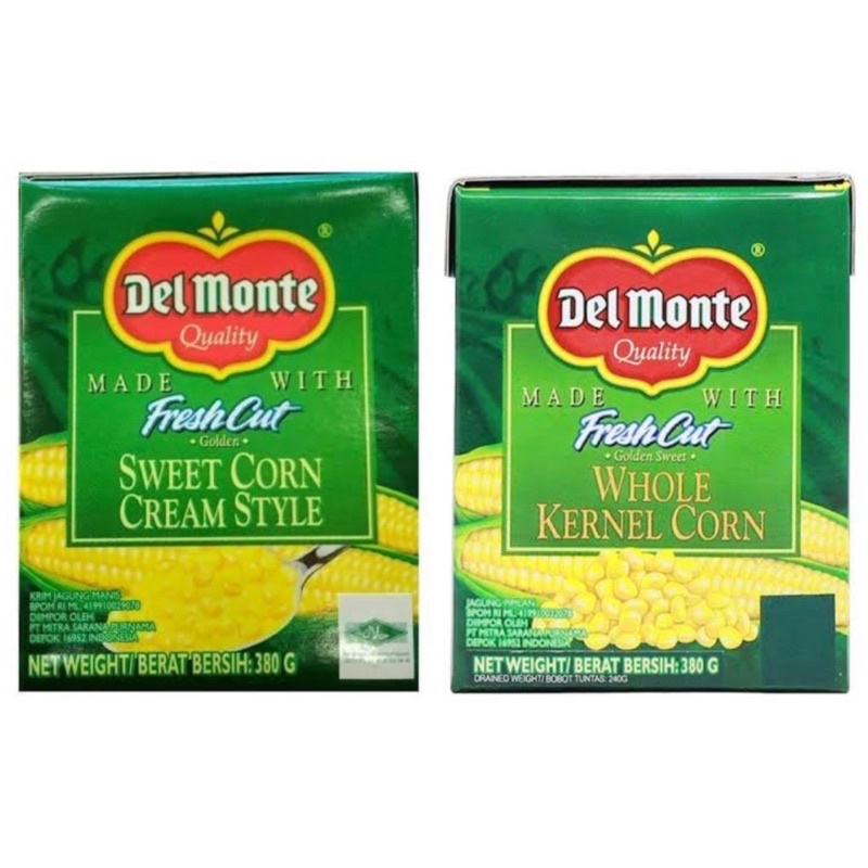 

Delmonte Corn 380gr/Sweet Corn Cream Style/Whole Kernel Corn