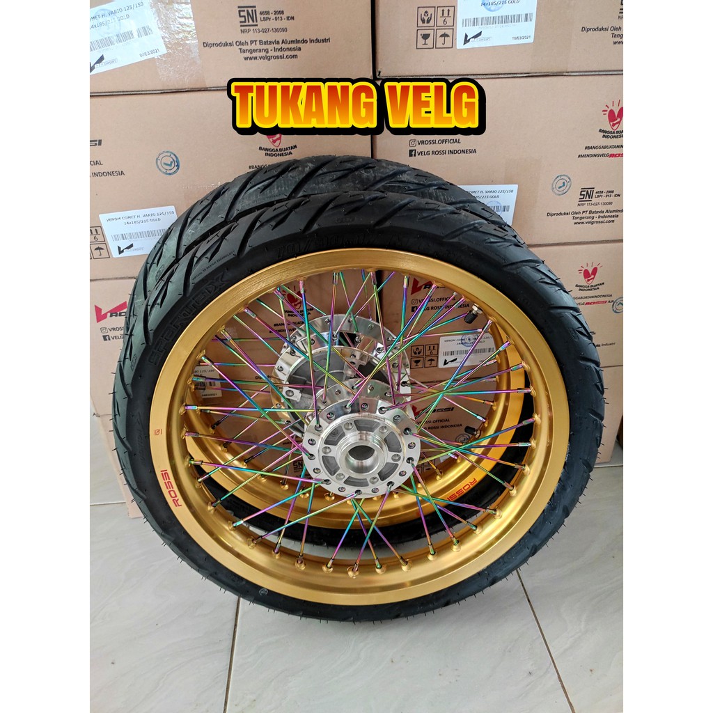 Velg jari jari Tiger Revo ring 17 tapak lebar 185 215 set plus ban