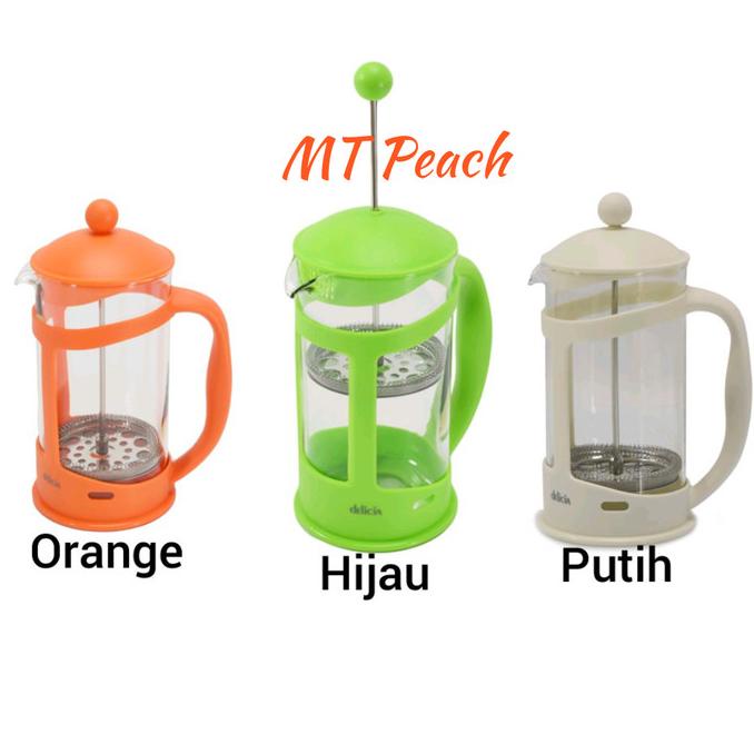 DELICIA PEMBUAT KOPI DAN TEH TEKO COFFEE TEA FRENCH PRESS 1000ML 1L -Diskon Besar