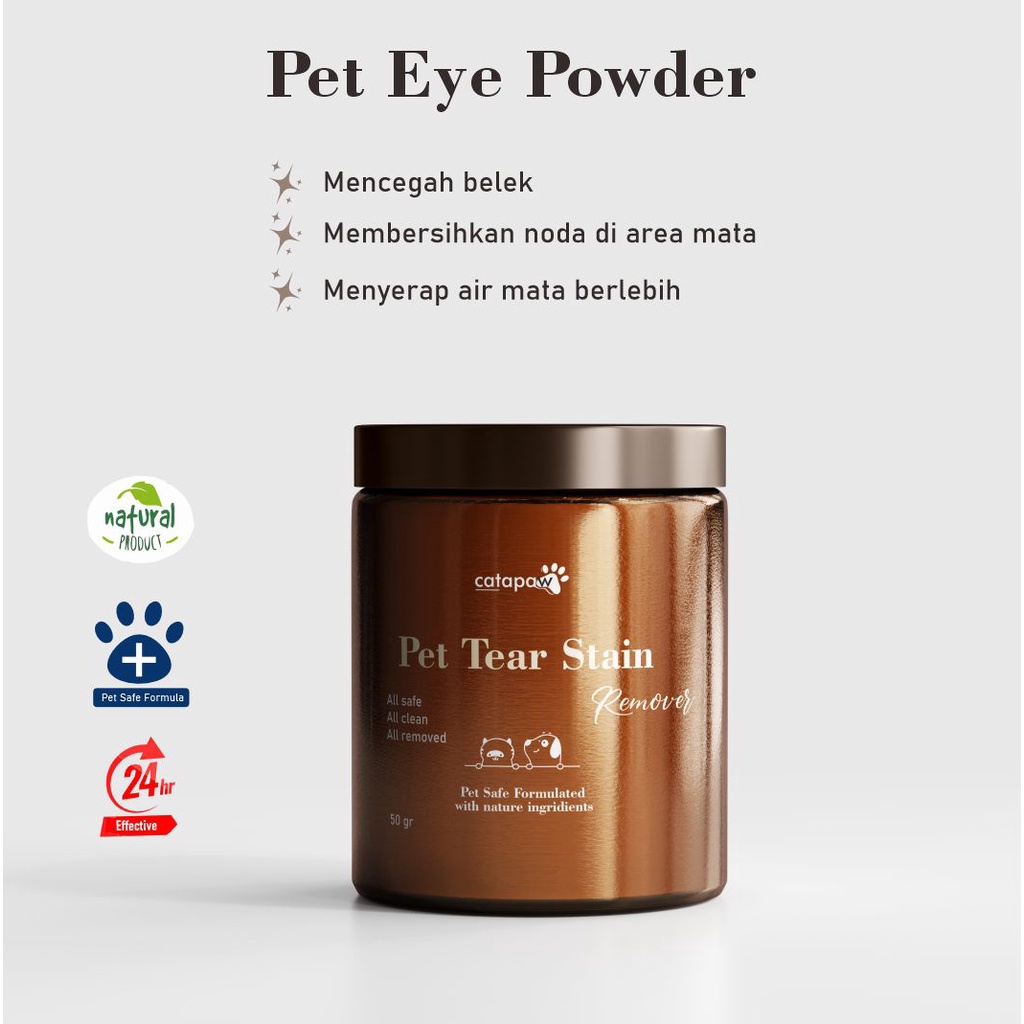 Catapaw Pet Tear Stain Remover Obat Pembersih Mata Kucing Belekan / Bedak Pencegah Belek Kucing Anjing / Powder Obat Sakit Mata Kucing Anjing