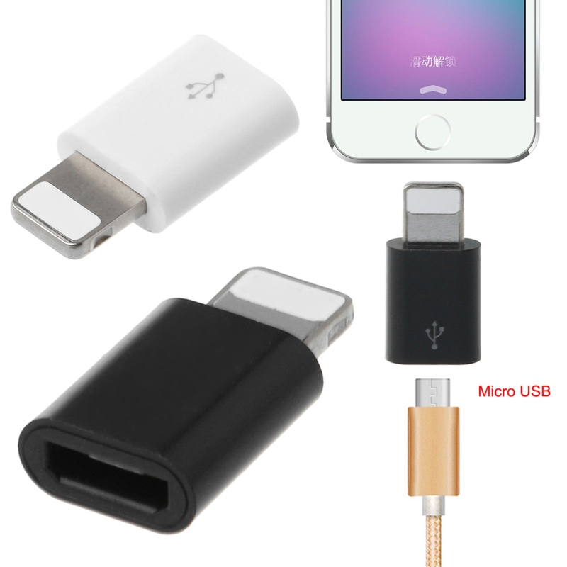 Cre Adapter Konverter Micro Usb Female Ke 8 Pin Male Untuk Apple Iphone 5 5s 6 6s 7 8plus X