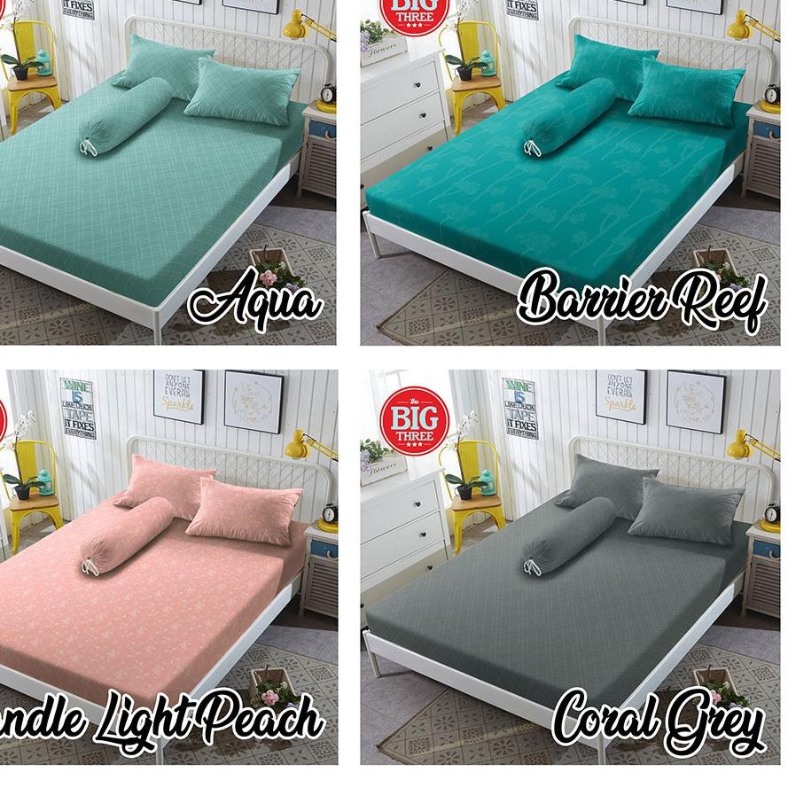 {PROMO} Sprei Kintakun 180x200 / 160x200 Navy ungu pink putih abu - King 180 160 Polos Emboss Embos