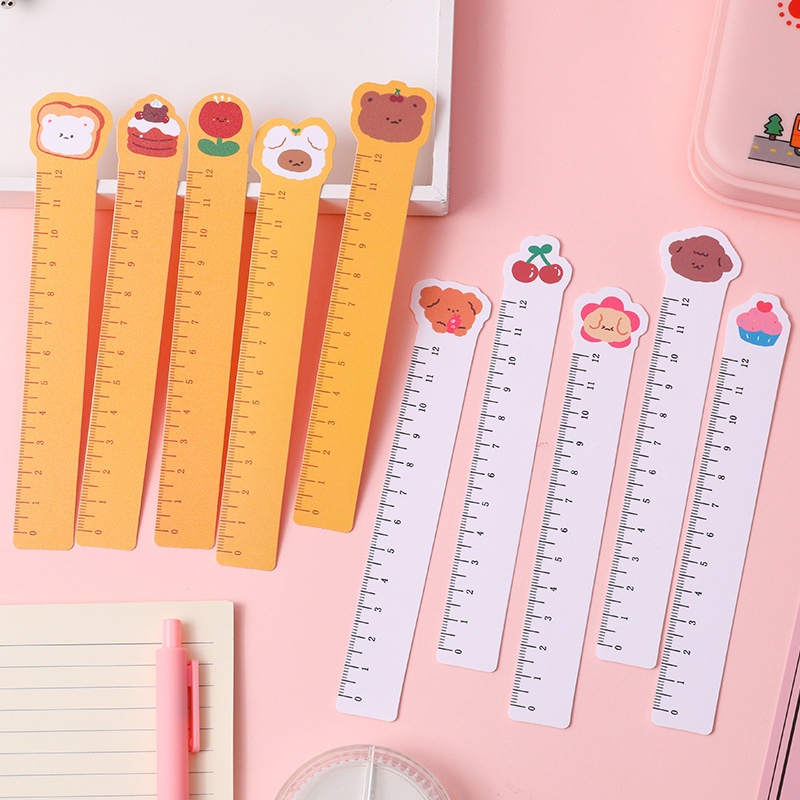 12cm Cartoon Animal Ruler Bookmark Bendable Ruler Student Stationery